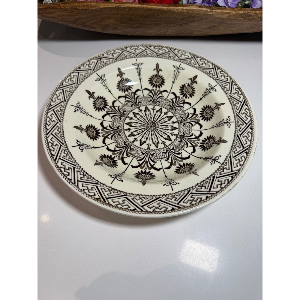 Powell Bishop & Stonier Aster Plate Antique PB&S Oriental Ivory Brown‎ Bowl